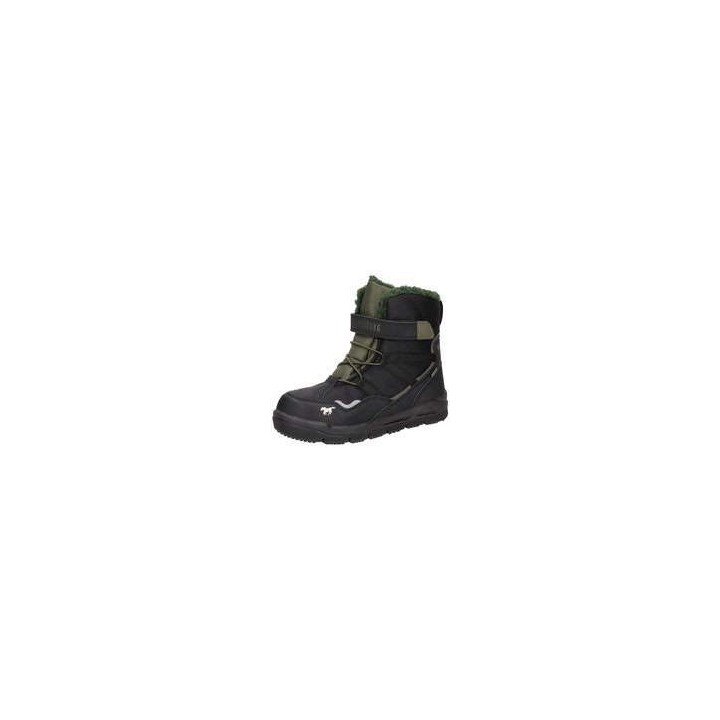 Mustang Klett Boots Jungen schwarz|schwarz