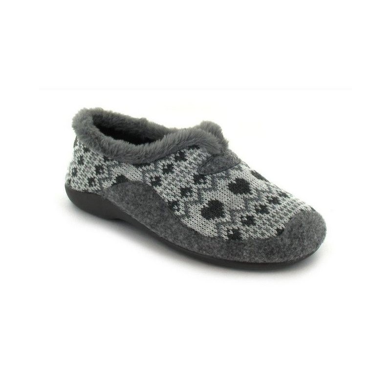 VAROMED Slipper Carla, grau, hausschuhe, slipper, bequem, winter, weich Hausschuh wärmeisolierend