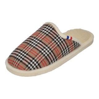 espadrij l´originale CHAUSSON WOOLCHECK Hausschuh Sable Check Small