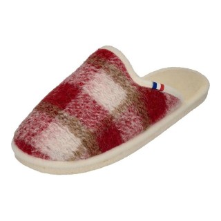 espadrij l´originale CHAUSSON WOOLCHECK Hausschuh Rouge Check Big