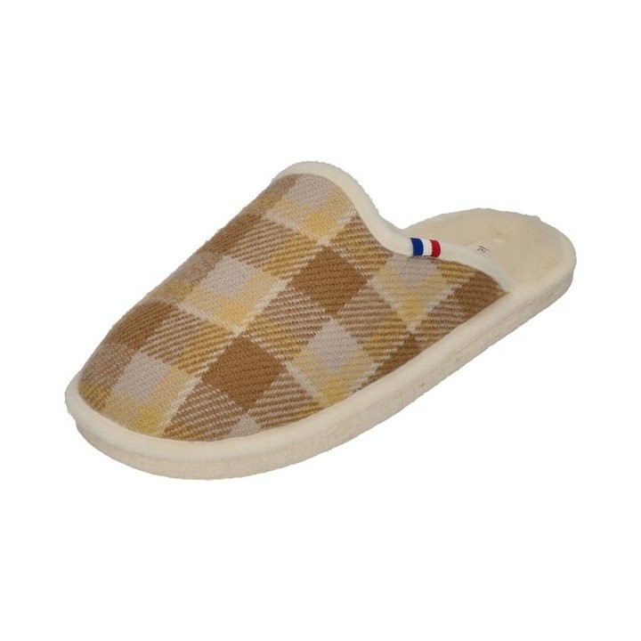 espadrij l´originale CHAUSSON WOOLCHECK Hausschuh jaune Check Small