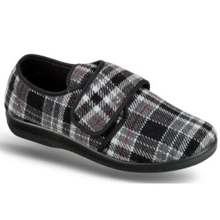 PADERO Klettverschluss Hausschuh für breite Füße geeignet