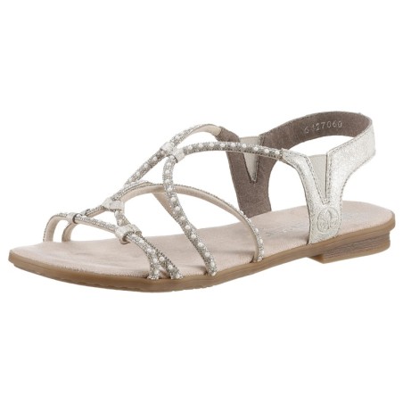 Rieker Riemchensandale, Sommerschuh, Sandalette, Blockabsatz, mit Gummizügen für guten Sitz