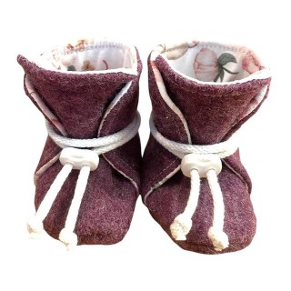 Taschen4life Baby Schuhe Wollwalk brombeere/cassis Krabbelschuh Babyschuhe, handmade by kennydoo, Kleinkinder Walkschuhe