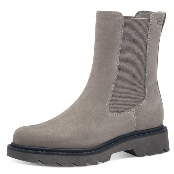Damen Elegante Stiefelette  1-25477-43 Grau 200 Grey Leder m... 37