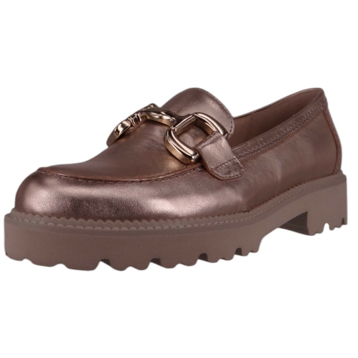 Damen  Halbschuhe Loafer 45.246 Grau 62 Puder Leder 38,5