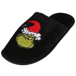 Sarcia.eu The Grinch Herrenpantoffeln, Hausschuhe aus schwarzem Velours 43/44 EU Plüsch Hausschuhe