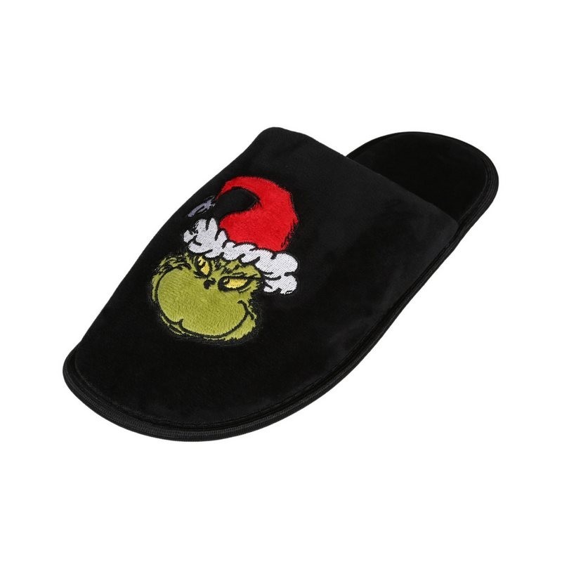 Sarcia.eu The Grinch Herrenpantoffeln, Hausschuhe aus schwarzem Velours 43/44 EU Plüsch Hausschuhe