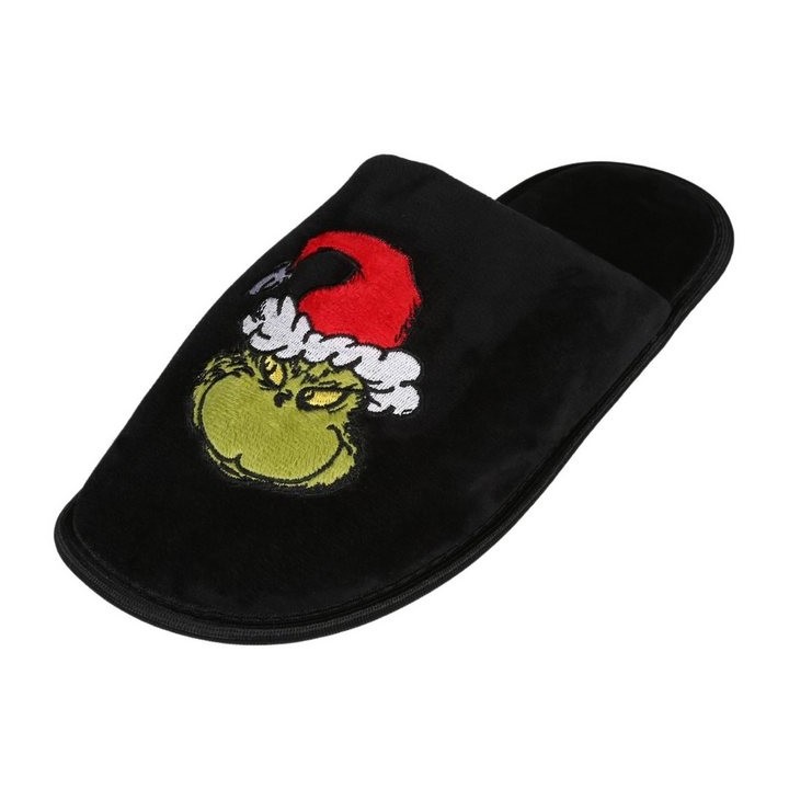 Sarcia.eu The Grinch Herrenpantoffeln, Hausschuhe aus schwarzem Velours 43/44 EU Plüsch Hausschuhe