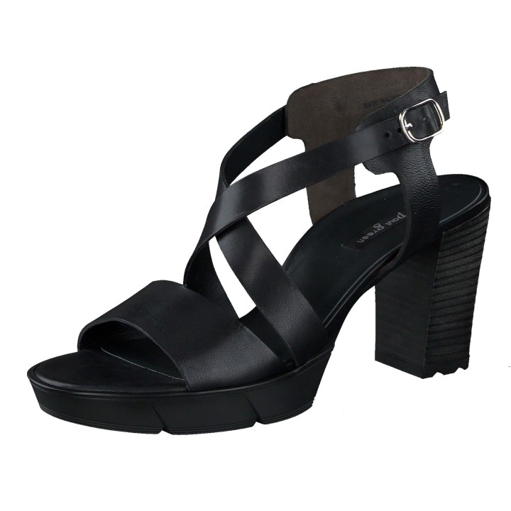 Plateausandalette - schwarz 7,5