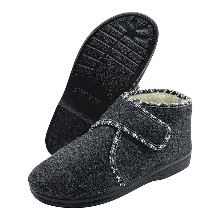 zelbut Winter Hausschuhe Filz Hüttenschuhe Schafwoll Gefüttert Pantoffeln Hausschuh Hausstiefel mit Schurwolle