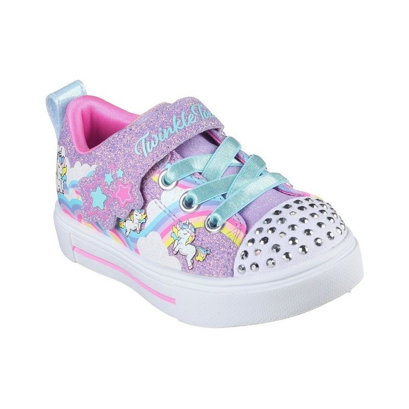 Skechers TWINKLE SPARKS - JUMPIN CLOUDS Lauflernschuh, Blink,-Klettschuh mit Nieten, Größenschablone zum Download