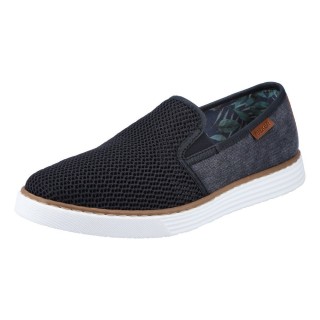 Rieker Slip-On Sneaker, Casual Slipper, Freizeitschuh mit gemustertem Innenfutter