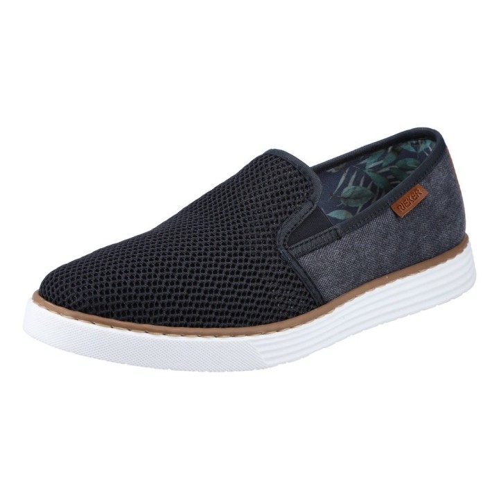 Rieker Slip-On Sneaker, Casual Slipper, Freizeitschuh mit gemustertem Innenfutter