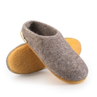 naturling Herren Slipper Hausschuh (Paar Pantoffel mit) rutschfeste Kautschuksohle