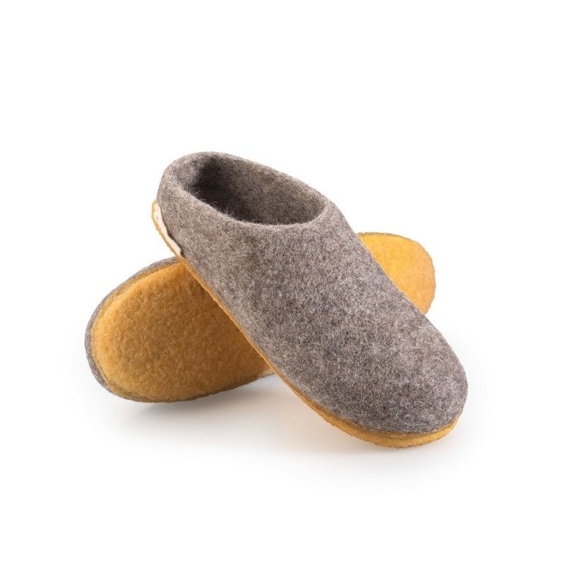 naturling Herren Slipper Hausschuh (Paar Pantoffel mit) rutschfeste Kautschuksohle