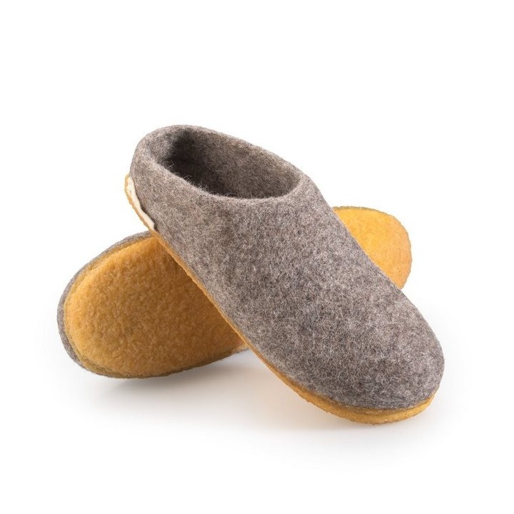 naturling Herren Slipper Hausschuh (Paar Pantoffel mit) rutschfeste Kautschuksohle