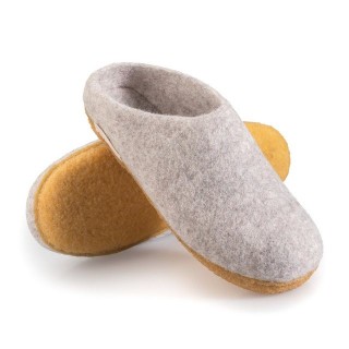 naturling Herren Slipper Hausschuh (Paar Pantoffel mit) rutschfeste Kautschuksohle