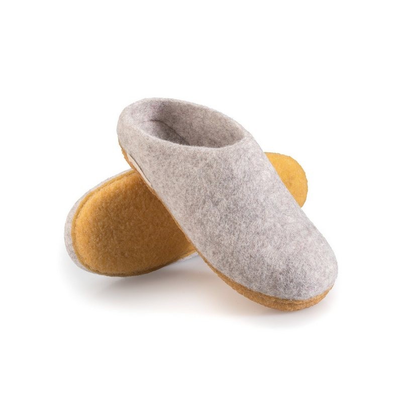 naturling Herren Slipper Hausschuh (Paar Pantoffel mit) rutschfeste Kautschuksohle