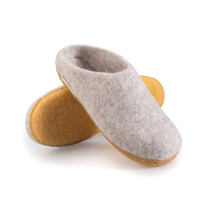 naturling Herren Slipper Hausschuh (Paar Pantoffel mit) rutschfeste Kautschuksohle