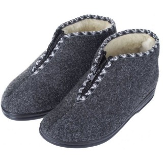 zelbut Damen Winter Filz Hausschuhe Schafwolle Hausstiefel Hüttenschuhe Reißverschluss