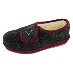 SCHAWOS Schawos Damen Hausschuh 2064-3 bordo/anthrazit Hausschuh