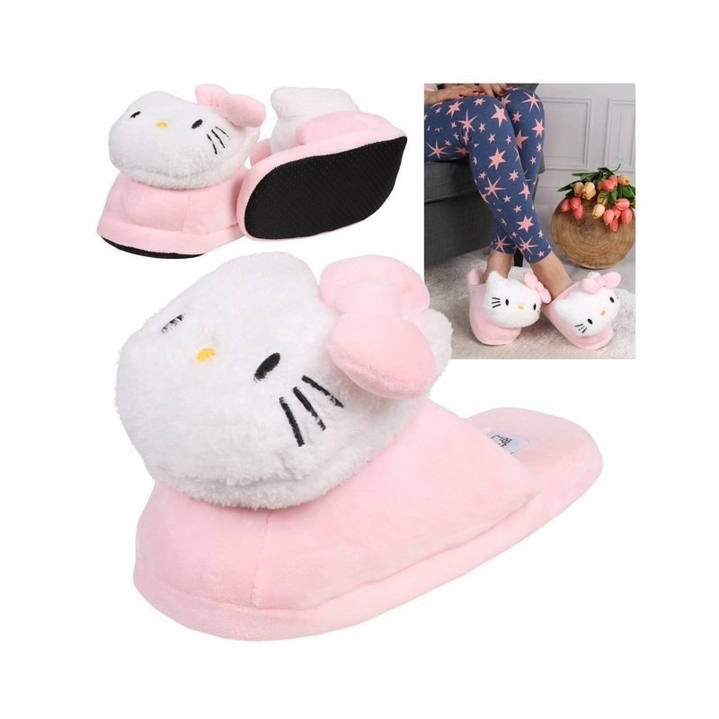 Sarcia.eu Hello Kitty Hellrosa Damen Hausschuhe, weich, warm 38-39 EU / 5-6 UK Plüsch Hausschuhe
