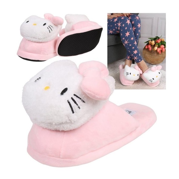 Sarcia.eu Hello Kitty Hellrosa Damen Hausschuhe, weich, warm 38-39 EU / 5-6 UK Plüsch Hausschuhe