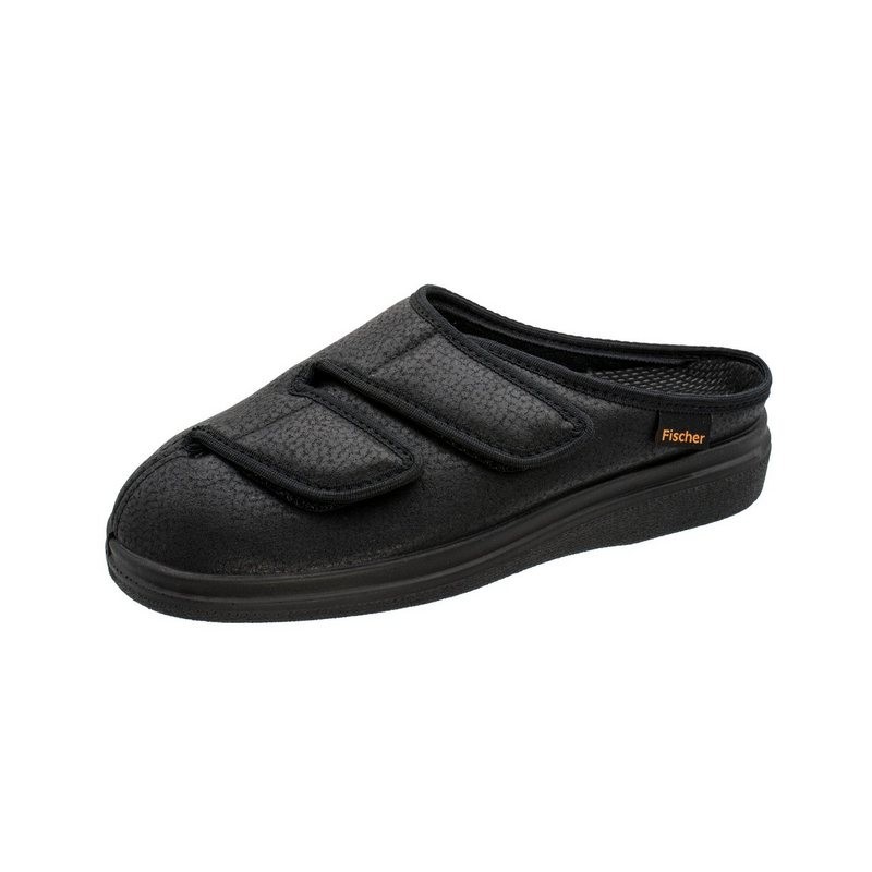 Fischer-Markenschuh Ortho Hausschuh Pantoffel, Weite K, Klettverschlüsse, Einlegesohle herausnehmbar