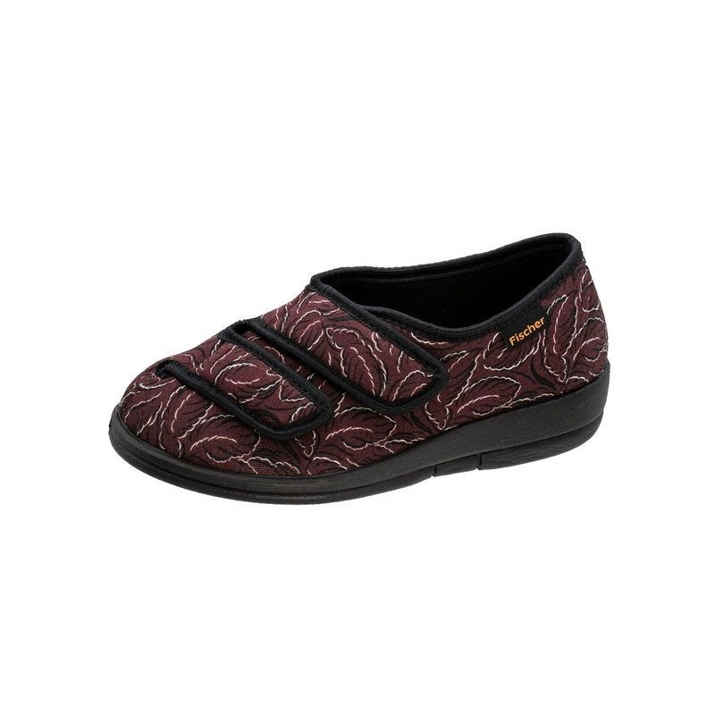 Fischer-Markenschuh Dora Hausschuh zum Schlupfen, Microstretch, Weite H, Kettverschlüsse