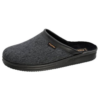 Fischer-Markenschuh Andy Pantoffel aus Jeansleinen, mit Frotteefutter