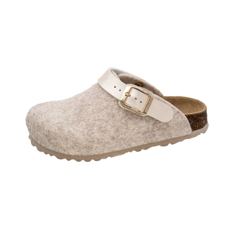 Fischer-Markenschuh Shetland Pantoffel aus Filzloden, mit gepolstertem Lederfußbett