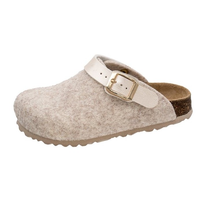 Fischer-Markenschuh Shetland Pantoffel aus Filzloden, mit gepolstertem Lederfußbett