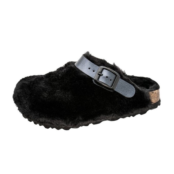 Fischer-Markenschuh Shetland Pantoffel aus Plüsch, mit gepolstertem Fußbett, Riemen nach hinten verstellbar