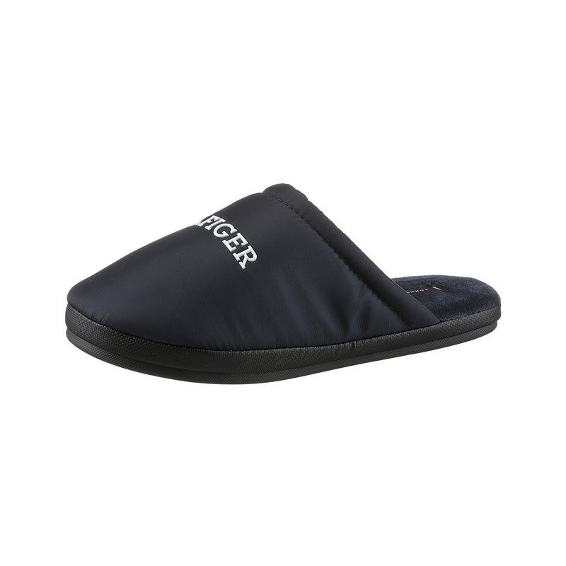 Tommy Hilfiger NYLON HILFIGER HOUSE SHOE Pantoffel, Casualmode, Hausschuh, Schlappen, Schlupfschuh mit Logoschriftzug