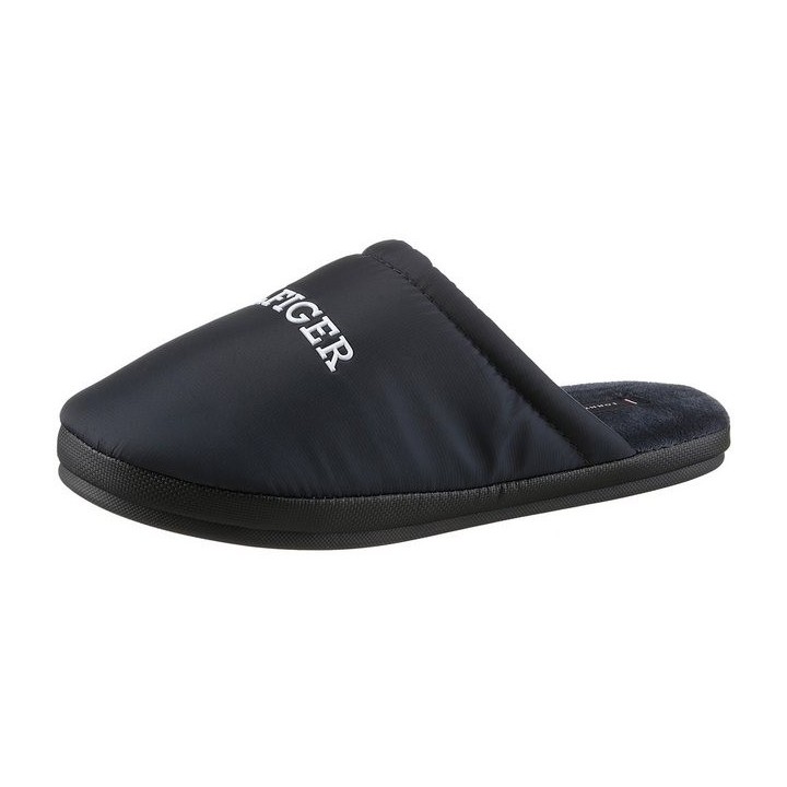 Tommy Hilfiger NYLON HILFIGER HOUSE SHOE Pantoffel, Casualmode, Hausschuh, Schlappen, Schlupfschuh mit Logoschriftzug
