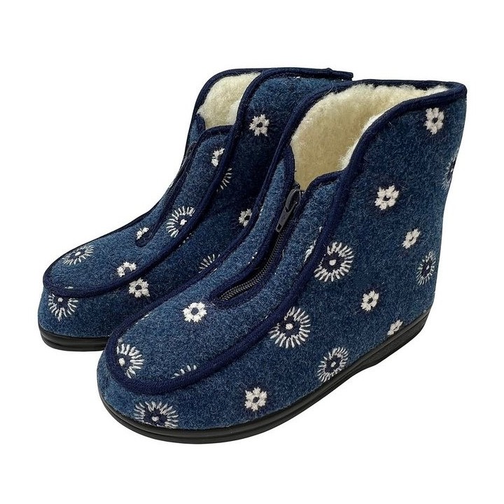 zelbut Winter Hausschuhe Filz Hüttenschuhe Schafwolle Gefüttert Pantoffeln Hausstiefel Schurwolle