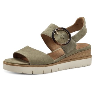 Damen  Sandalen  1-28206-42 Grün 762 Sage Uni Leder 37