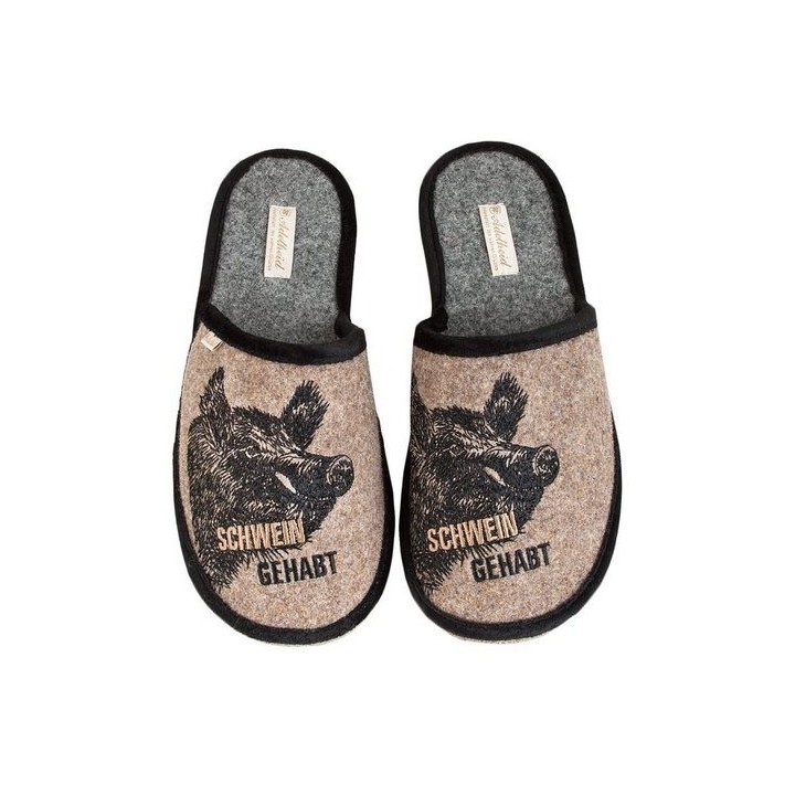 ADELHEID Schwein gehabt Filzpantoffel Pantoffel