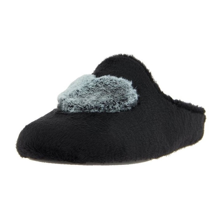 Florett Hausschuhe schwarz Plüsch Hausschuhe (1-tlg)