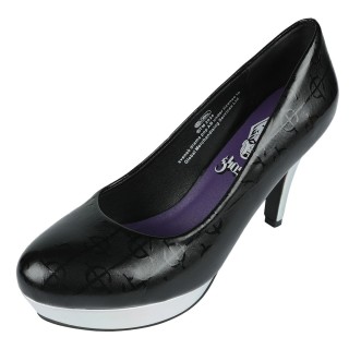 Ghost High Heel - EMP Signature Collection - EU37 bis EU38 - für Damen - Größe EU37 - schwarz/silberfarben  - EMP exklusives