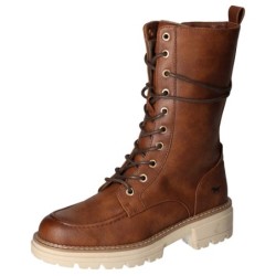 Mustang Shoes Schnürstiefelette, Reißverschluss-Boots, Schnürboots, Kurz-Stiefel mit Blockabsatz