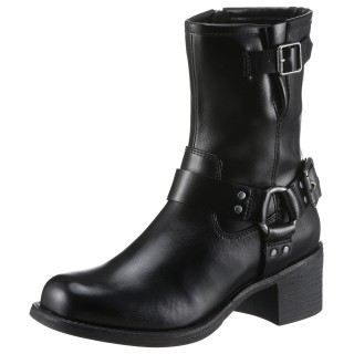 MARCO TOZZI Bikerboots »BROTI«, Blockabsatz, Schnallenboots, Stiefelette mit glänzenden Nieten