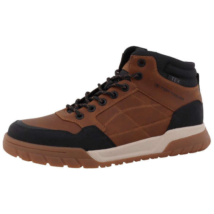 TOM TAILOR Schnürboots, High Top-Sneaker, Trekkingschuh mit gepolstertem Schaftrand, Weite G