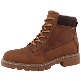 TOM TAILOR Winterboots, Blockabsatz, Winterstiefelette, Schnürboots mit Logoprägung