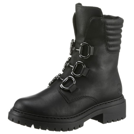 Rieker Winterstiefelette, Winterboots, Bikerboots, Blockabsatz, mit gepolstertem Schaftrand