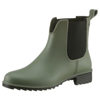 Rieker Chelseaboots, Gummistiefelette, Schlupfboots, Blockabsatz, zum Reinschlüpfen