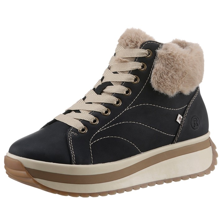 Rieker EVOLUTION Winterboots, Keilsneaker, Plateauboots mit Fellimitatkragen