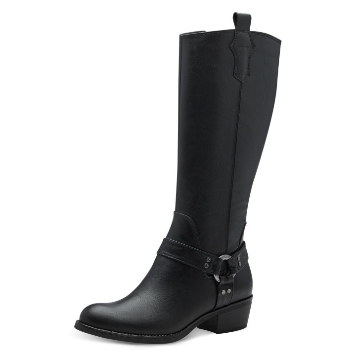 MARCO TOZZI Stiefel, Blockabsatz, Festival, Langschaftstiefel mit Feel Me-Ausstattung