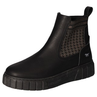 Mustang Shoes Plateaustiefelette, Reißverschluss-Stiefelette mit elastischem Strick-Einsatz außen